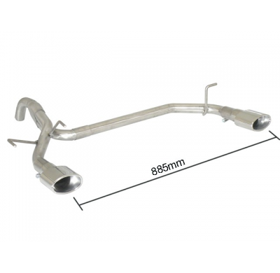 Escape Trasero Doble Acero Inox Salidas Ovaladas 115x70 Mm - Modificación Del Parachoques Origina
  Fiat 500 (Typ312) 2007>>