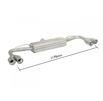 Escape Trasero Doble Acero Inox Salidas Redondas 2x80 Mm Sport Line Asimetricas - Modificación Del Parachoques Original
  Bm