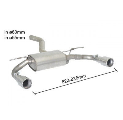 Escape Trasero Doble Acero Inox Salidas Redondas 90 Mm - Paragolpes Paquete "M-Sport" O "M-Performance" - Bajo Paragolpes Or