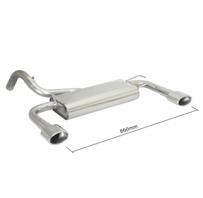 Escape Trasero Doble Acero Inox Salidas Ovaladas 115x70 Mm - Modificación Del Parachoques Original
  Fiat 500 (Typ312) 2007>