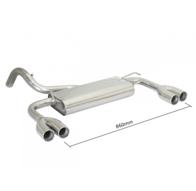 Escape Trasero Doble Acero Inox Salidas Redondas 2x70 Mm Asimetricas - Modificación Del Parachoques Original
  Fiat 500 (Typ