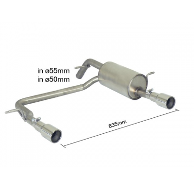 Escape Trasero Doble Acero Inox Salidas Redondas 90 Mm - Modificación Del Parachoques Original
  Peugeot 208 Xy 1.6 16v Thp