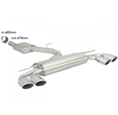 Tramo Intermedio Con Escape Acero Inox + Escape Trasero Doble Acero Inox Salidas Ovaladas 2 / 108x70 Mm 
 Supresión De L