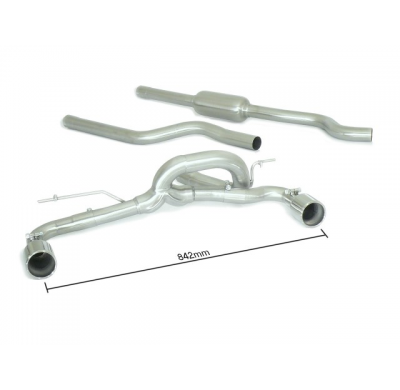 Tramo Intermedio Con Escape Acero Inox + Tramos Traseros Dobles Acero Inox Salidas Redonda 90 Mm 
 Modificación Del Parachoq