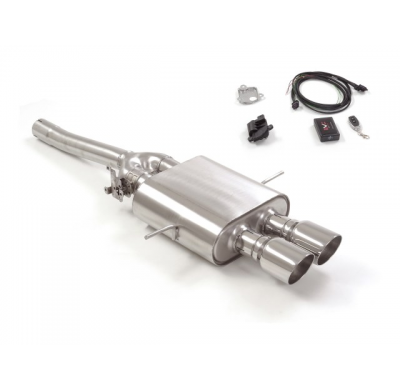 Escape Trasero Acero Inox Salidas Redondas 2x90 Mm Sport Line  
 Con Válvula Eléctrica Integradas Y Mando Wifi.
 Mini R56 20