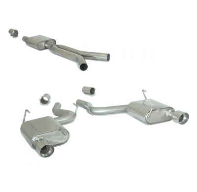 Tramo Intermedio Con Escape Acero Inox + Escape Trasero Doble Acero Inox Salidas Redondas 102 Mm Sport Line
 Línea Con D
