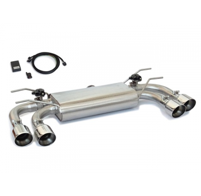 Escape Trasero Doble Acero Inox Salidas Redondas 2 / 102 Mm Sport Line
 Con Válvulas Eléctricas Integradas Y Mando Wifi. 
 L