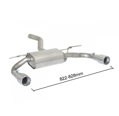 Escape Trasero Doble Acero Inox Salidas Redondas 90 Mm 
  Bmw Serie4 F32-F33-F36 F32(Coupè) 425d (165kw - B47) 2016>> Ragazz