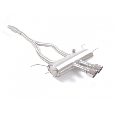 Tramo Intermedio Con Escape Acero Inox + Escape Trasero Acero Inox Salidas Centrales Redondas 2x108 Mm Sport Line
 Con V