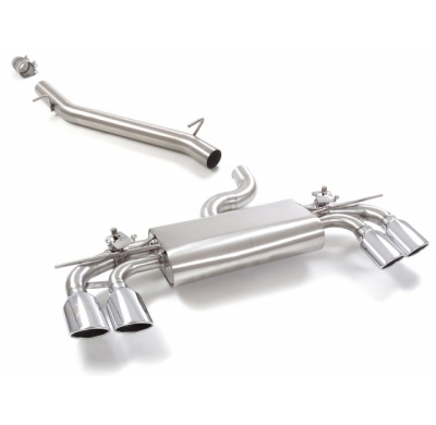 Tramo Intermedio Grupo N Acero Inox + Escape Trasero Doble Acero Inox Salidas Ovaladas 2 / 108x70 Mm
 Con Valvulas Integrada