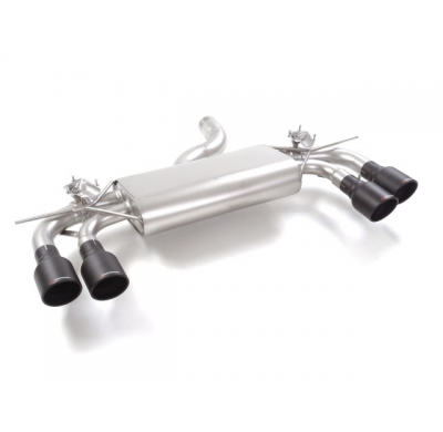 Silencioso trasero doble en acero inox con salidas redondas 2 / 102 mm Sport Line Black</p>
 con valvulas integradas.Las válvula