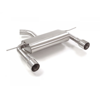 Silencioso trasero doble en acero inox con salidas redondas 102 mm 
 Línea con diámetro mejorado 70 mm
 
 CON HOMOLOGACION Audi