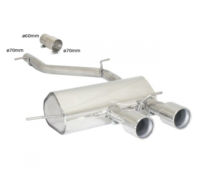 Escape Trasero Acero Inox Salidas Centrales Redondas 2x102 Mm - Línea Con Diámetro Mejorado 70 Mm
  Volkswagen Golf Mk6 R 2.