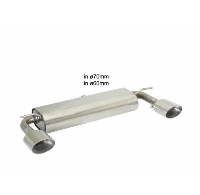 Escape Trasero Doble Acero Inox Salidas Ovaladas 135x90 Mm - Línea Con Diámetro Mejorado 70 Mm
  Mercedes Clase a (W176) 201