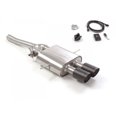 Escape Trasero Acero Inox Salidas Redondas 2x90 Mm Carbon Shot 
 Con Válvula Eléctrica Integradas Y Mando Wifi.
 Mini R56 20