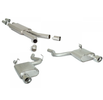 Tramo Intermedio Con Escape Acero Inox + Escape Trasero Doble Acero Inox Salidas Redondas 102 Mm Sport Line
 Con Valvula