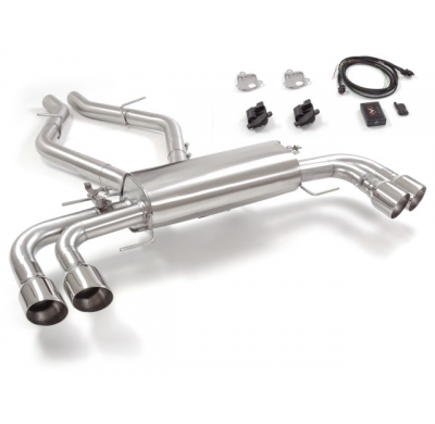 Escape Trasero Doble Acero Inox Salidas Redondas 2 / 102 Mm Sport Line
 Con Válvulas Eléctricas Integradas Y Mando Wifi. 
 L