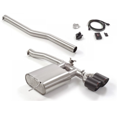 Escape Trasero Acero Inox Salidas Redondas Centrales 2 / 100 Mm Carbon Shot
 Con Válvula Eléctrica Integradas Y Mando Wifi.