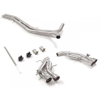 Tramo Intermedio Grupo N Acero Inox + Escape Trasero Doble Acero Inox Grupo N Salidas Redondas 2 X 102 Mm Sport Line Asimetr