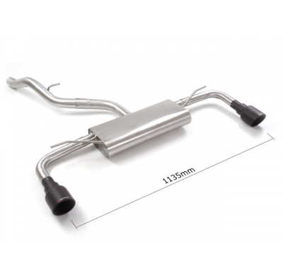 Silencioso trasero doble en acero inox con salidas redondas 102 mm Sport Line Black  
 Línea con diámetro mejorado 60 mm </p>
 E