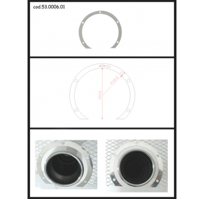 Protección Estética Acero Inox Redonda Abierta
 Para Cola Redonda 102 Mm
 Universal Protecciones Estét View All Ragazzon