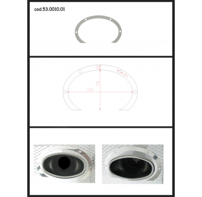 Protección Estética Acero Inox Ovalada Abierta
 Para Cola Ovalada 115x70 Mm
 Universal Protecciones Estét View All Ragazzon