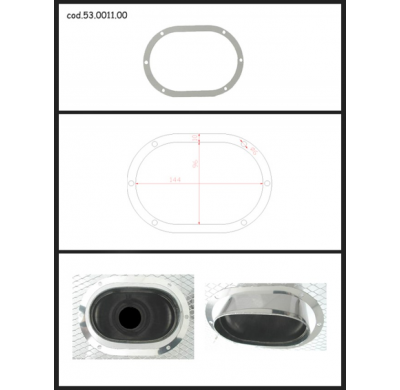 Protección Estética Acero Inox Ovalada Cerrada
 Para Cola Ovalada 128x80 Mm
 Universal Protecciones Estét View All Ragazzon