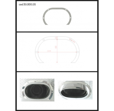 Protección Estética Acero Inox Ovalada Abierta
 Para Cola Ovalada 128x80 Mm
 Universal Protecciones Estét View All Ragazzon