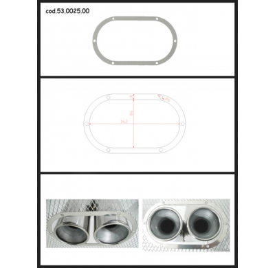 Protección Estética Acero Inox Ovalada Cerrada
 Para Colas Redondas 2x70 Mm
 Universal Protecciones Estét View All Ragazzon