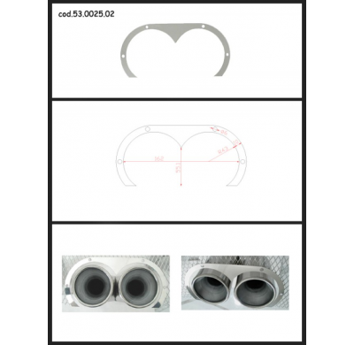 Protección Estética Acero Inox Ovalada Abierta
 Para Colas Redondas 2x70 Mm
 Universal Protecciones Estét View All Ragazzon