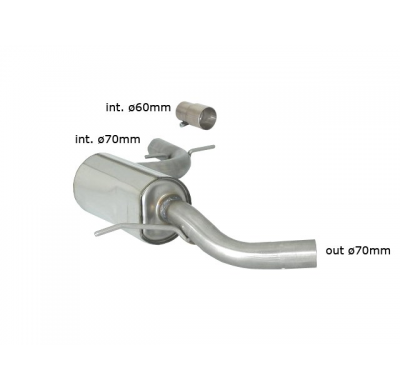 Tramo Intermedio Con Escape Acero Inox - Línea Con Diámetro Mejorado 70 Mm
  Volkswagen Golf Mk6 2.0 Gti Tsi (155 / 173kw) ø