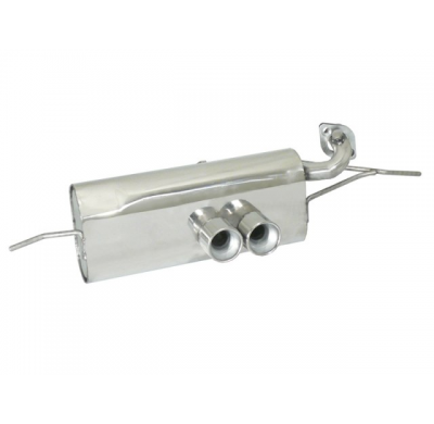 Silencioso Trasero Acero Inox Salidas Centrales Redondas 2x80 Mm
 Con Catalizador Metalico
 Es Necesario Reprogramar La Centrali