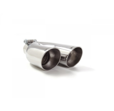 Cola Izquierda Redonda 2x70 Mm Sport Line Asimetricas Acero Inox Con Tubo De Entrada 50 Mm - Largura 225-240 Mm
  Universal Cola