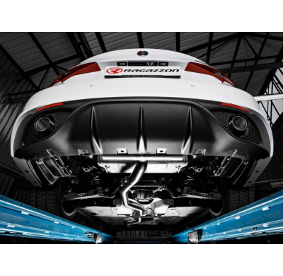 Tramos Traseros Grupo N Dobles Acero Inox Salidas Redonda 90 Mm Carbon Shot
 Línea Con Diámetro Mejorado 76 Mm
 Alfa Romeo Giuli