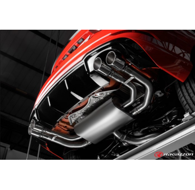 Tramo Intermedio Grupo N Acero Inox + Escape Trasero Doble Acero Inox Salidas Ovaladas 152x102 Mm Black 
 Con Valvulas Integ