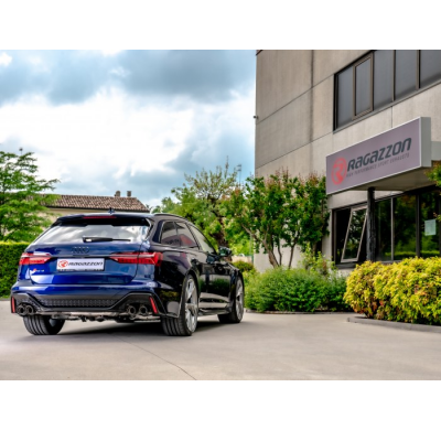 Tramo Intermedio Grupo N Acero Inox + Escape Trasero Doble Acero Inox Grupo N Salidas Redondas 2 X 100 Mm Carbon Shot Asimet