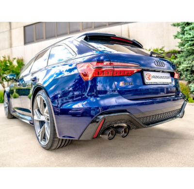 Tramo Intermedio Grupo N Acero Inox + Escape Trasero Doble Acero Inox Grupo N Salidas Redondas 2 X 100 Mm Carbon Shot Asimet