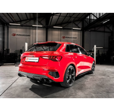 Tramo intermedio con silencioso en acero inox  </p>
 Línea con diámetro mejorado 76 mm
 
 - Audi S3 (typ 8Y) 2020>> S3 Sportback