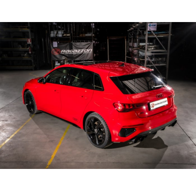 Tramo intermedio con silencioso en acero inox  </p>
 Línea con diámetro mejorado 76 mm
 
 - Audi S3 (typ 8Y) 2020>> S3 Sportback