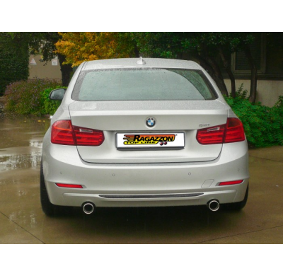 Escape Trasero Doble Acero Inox Salidas Redondas 80 Mm 
  Bmw Serie3 F30-F31-F34-F35 F30(Sedan) 320d (120kw) 10/2011>> Ragaz