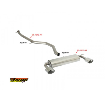 Tramo Intermedio Acero Inox - Línea Con Diámetro Mejorado 70 Mm
  Mercedes Clase a (W176) 2012>>2018 A250 (155kw) +Sport 2012>>0