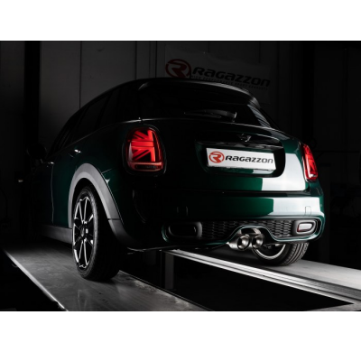 Escape Trasero Acero Inox Salidas Redondas Centrales 2 / 102 Mm  
 Línea Con Diámetro Mejorado 60 Mm 
 Mini F55 2014>> Coope