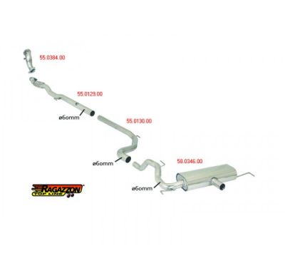 Escape Trasero Acero Inox Con Salida Redonda Central 60 Mm
  Opel Corsa D 1.6 Turbo Opc 141kw (Typ Fg11) 09/2006>> Ragazzon