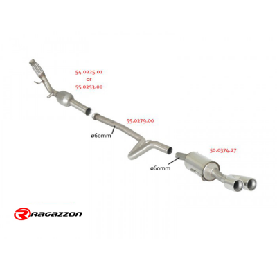 Tramo Intermedio Acero Inox - Línea Con Diámetro Mejorado 60 Mm
  Peugeot Rcz 2.0 Hdi Fap (120kw) 06/2010>>2015 Ragazzon