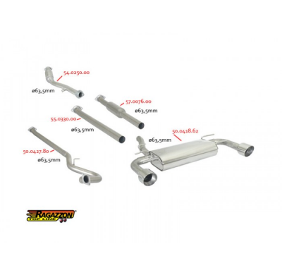 Tramo Intermedio Grupo N Acero Inox Para Instalar Con Escape Trasero Ragazzon - Línea Con Diámetro Mejorado 63,5 Mm
  Subaru