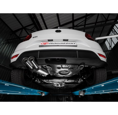 Tramo Intermedio Grupo N Acero Inox + Escape Trasero Acero Inox Salidas Redondas 2x80 Mm Asimetricas
 Línea Con Diámetro Mej