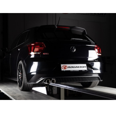 Escape Trasero Acero Inox Salidas Redondas 2x80 Mm Asimetricas
 Línea Con Diámetro Mejorado 70 Mm
 Volkswagen Polo Aw 2017>>