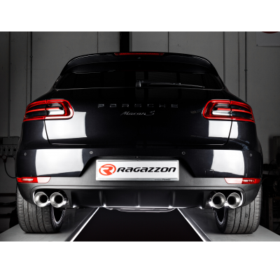 Silencioso trasero doble en acero inox con salidas redondas 102 mm Sport Line  </p>
 
 
 CON HOMOLOGACION Porsche Macan Mk1 (typ