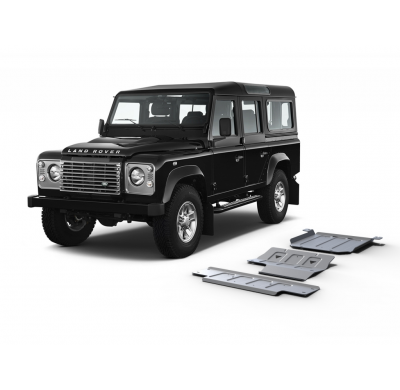 Protector Aluminio 6 Mm Rival Kit Completo Con Barras De Dirección (3 Piezas) Land Rover Defender 110 Todas Motorizaciones 2007-