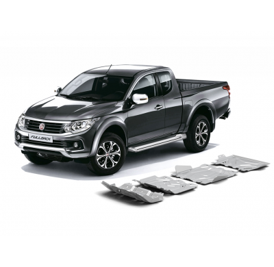 Protector Aluminio 4 mm Rival kit completo sin depósito (4 uds.) Mitsubishi Pajero Sport  2,4; 3,0 2016-